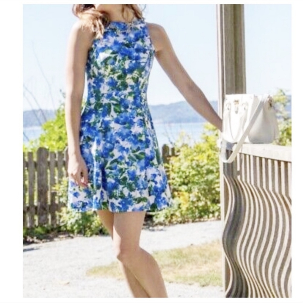 Milly sz 2 Floral Cotton A-Line Midi Dress